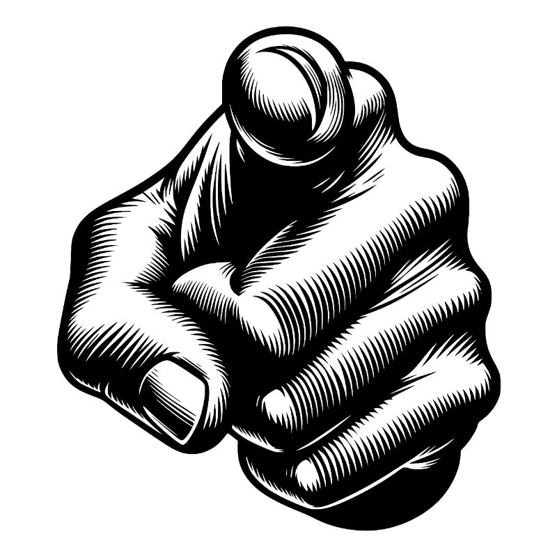 Hand with index finger finger pointing hand gesture