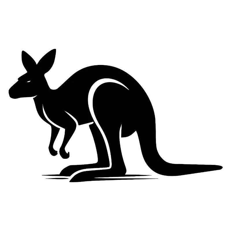 Majestic kangaroo in minimalist shape