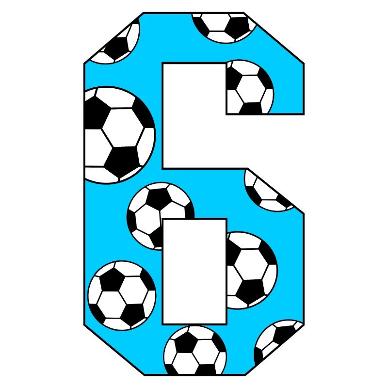 6e anniversaire Soccer Blue