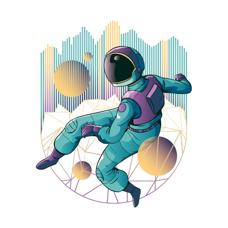 Techno astronaut in cool neon colors