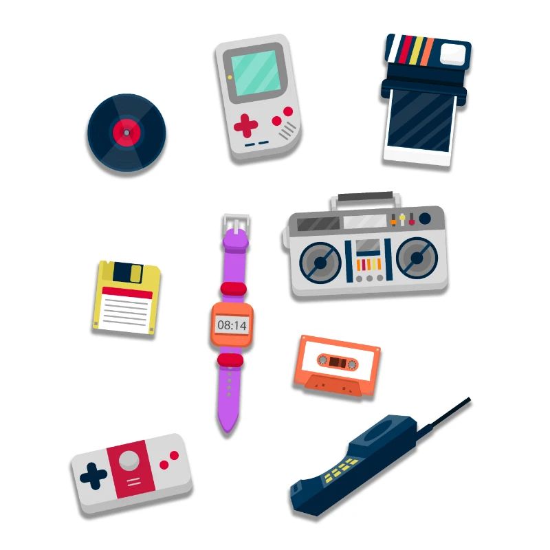 Objekte aus den 80er Jahren - Retro Design