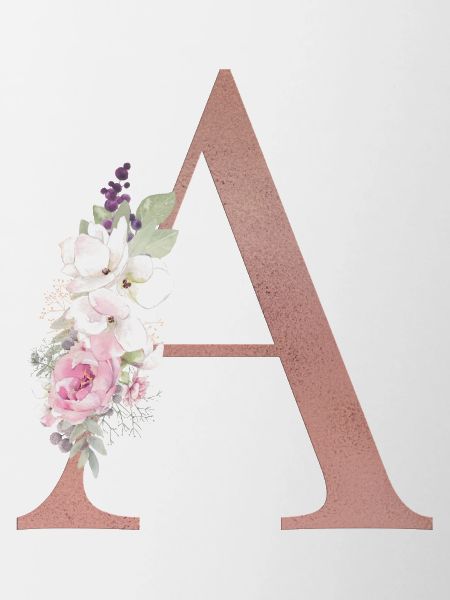 Customizable Monogram A Floral