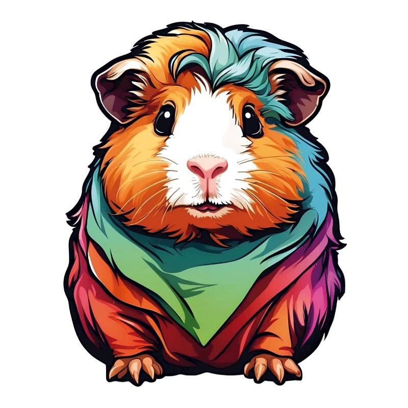 Süßes Meerschweinchen mit bunter Kleidung