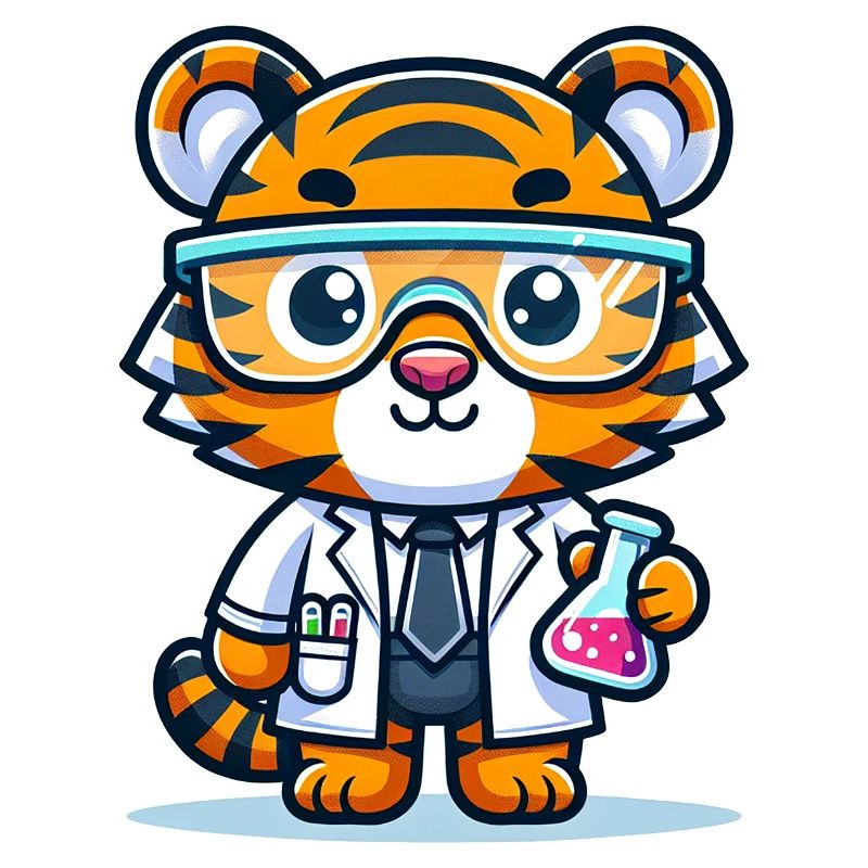 Cute Tiger Scientist