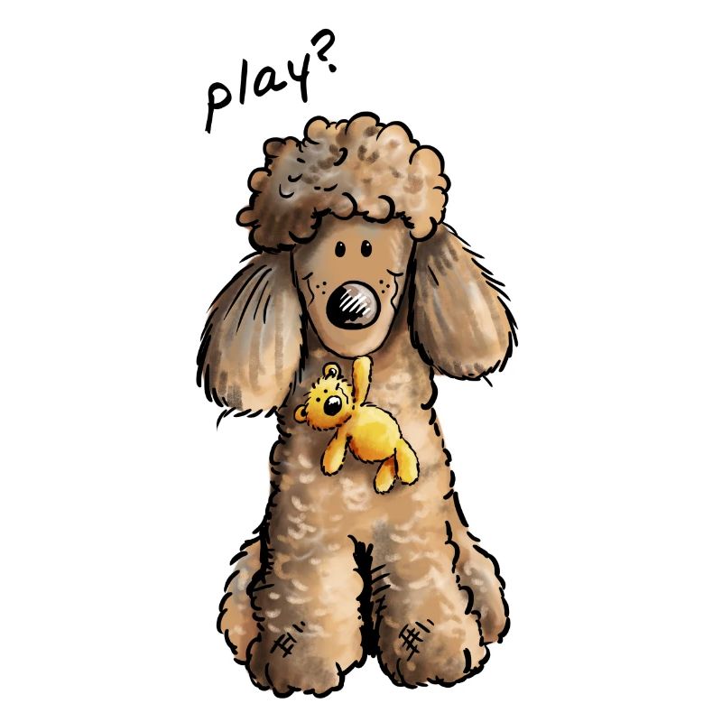Playing Poodle - Poodles - Teddy - Comic