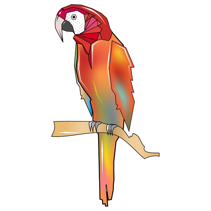 perroquet coloré dans un style polygone