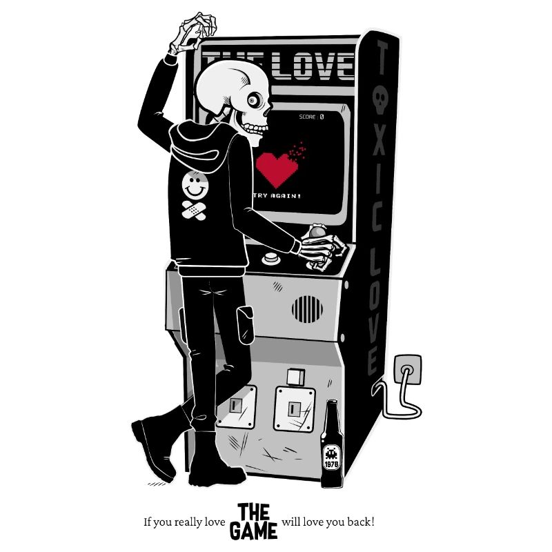 Skeleton at Retro Arcade Heartbreak