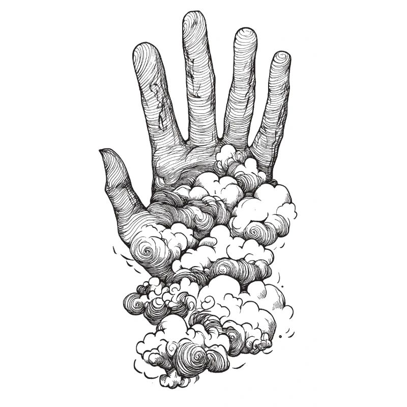 Hand in the clouds