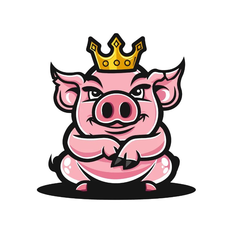 Schwein Comic Krone
