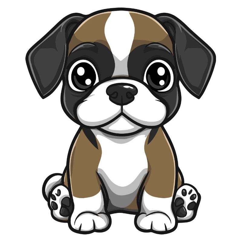 Boxer Chien Bande Dessinée Bébé