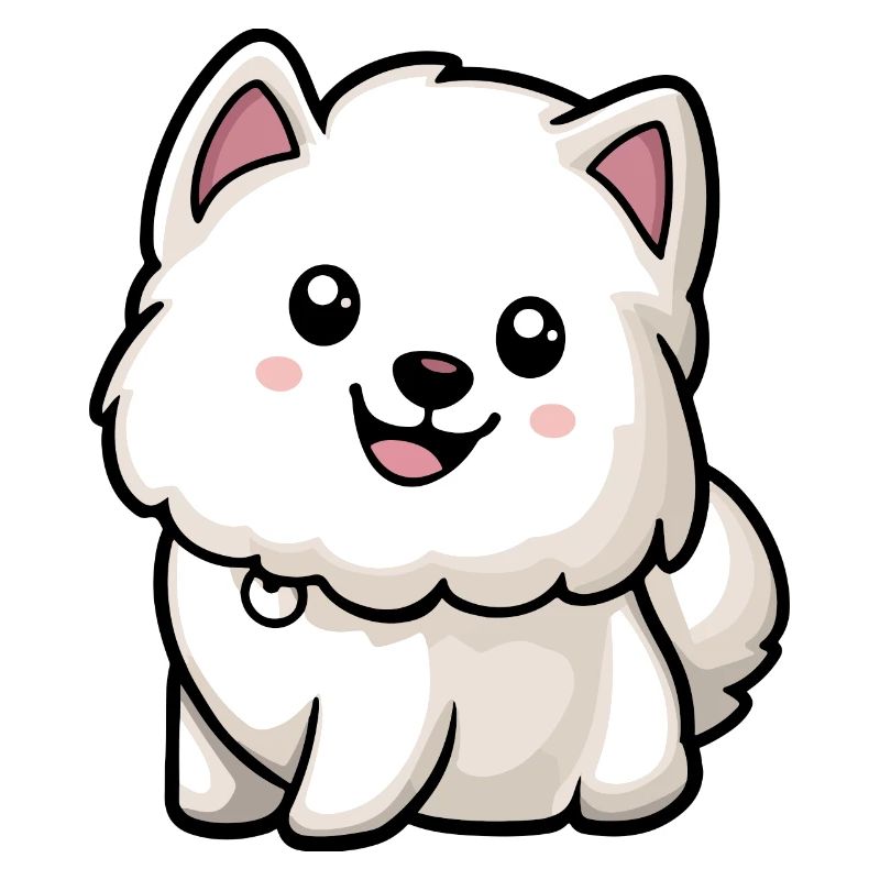 Samojede Hund Comic Baby