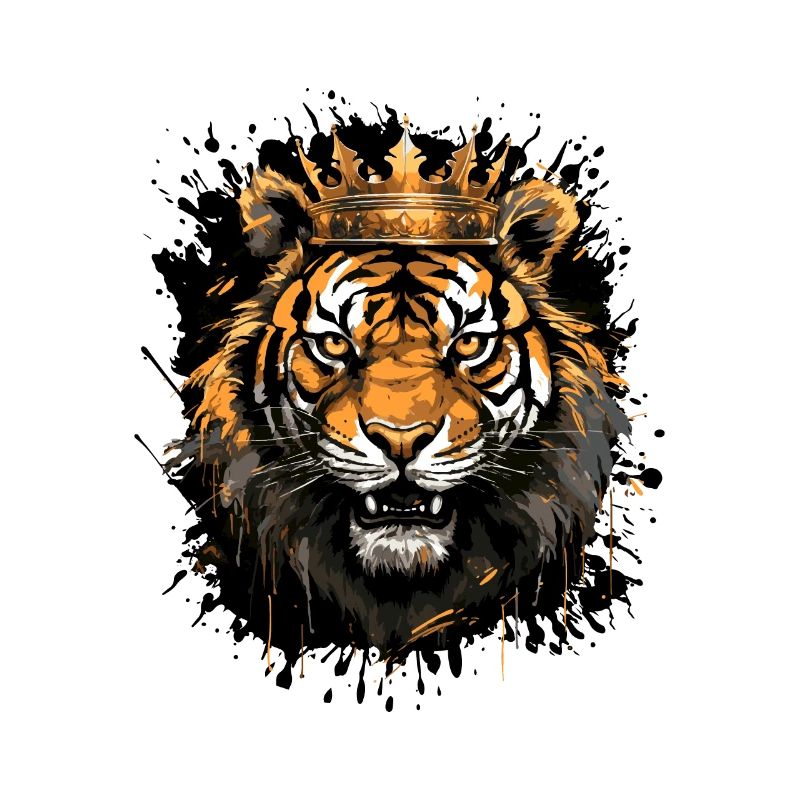 Tiger Head Portrait Crown
