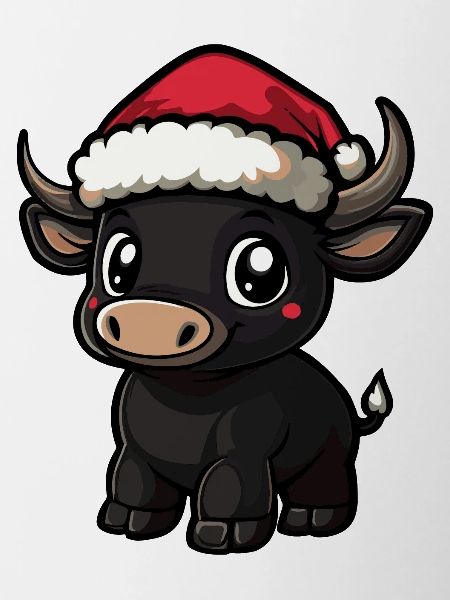 Taureau Noël mignon