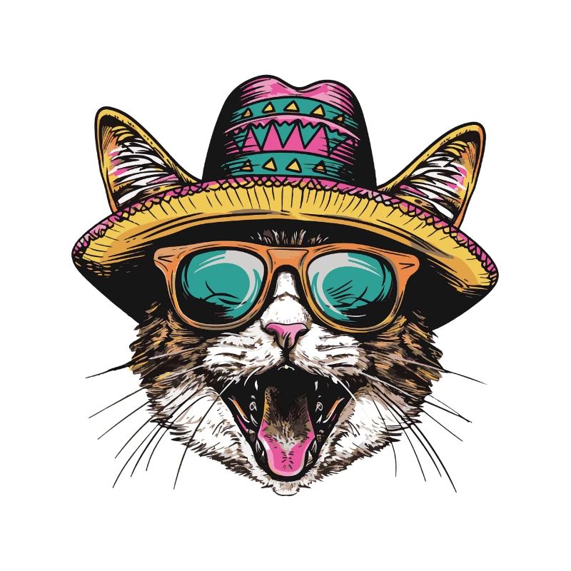 Cat Comic Funny Sombrero