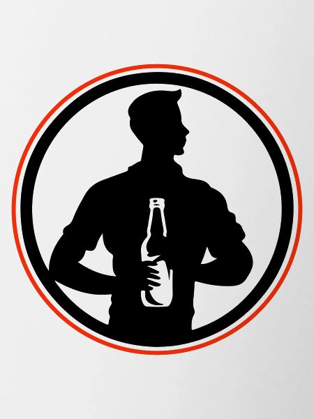 Bottle of Beer Drinking Silhouette