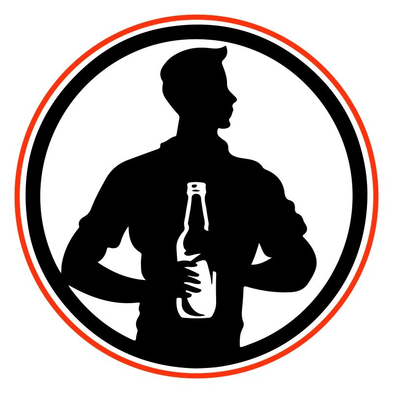 Silhouette de bouteille de bière buvant