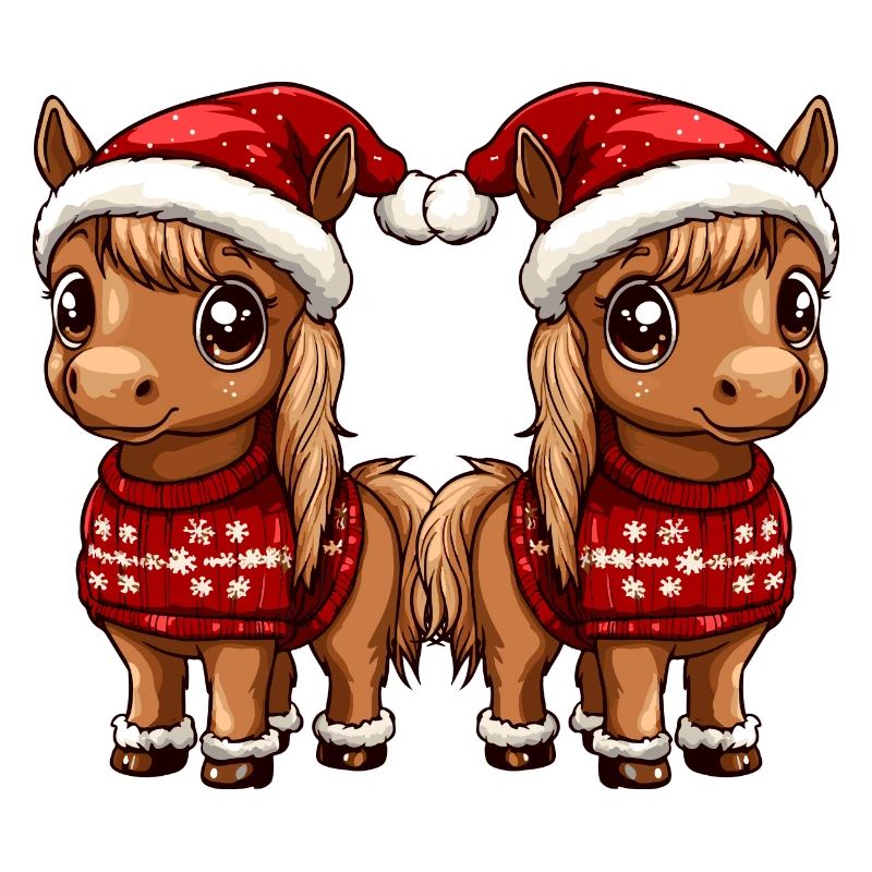 Equipe de Noël à cheval