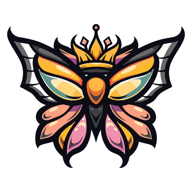 Couronne de bande dessinée papillon