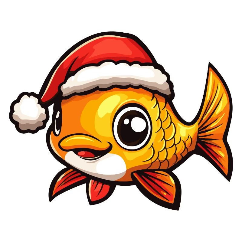 Poisson rouge Noël mignon