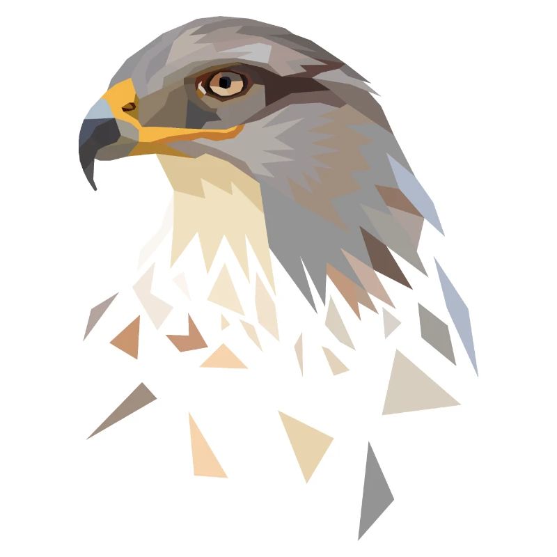Aigle géométrique à faible poly tête d’aigle