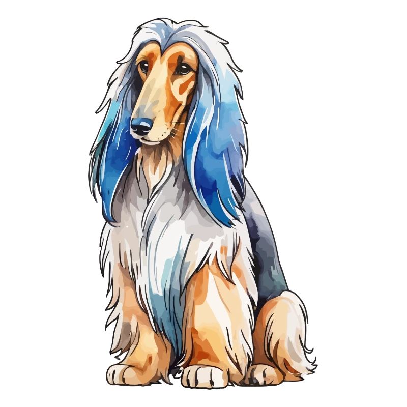 Lévrier afghan aquarelle