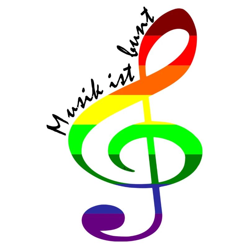 Notenschlüssel Regenbogenfahne Regenbogenfarben