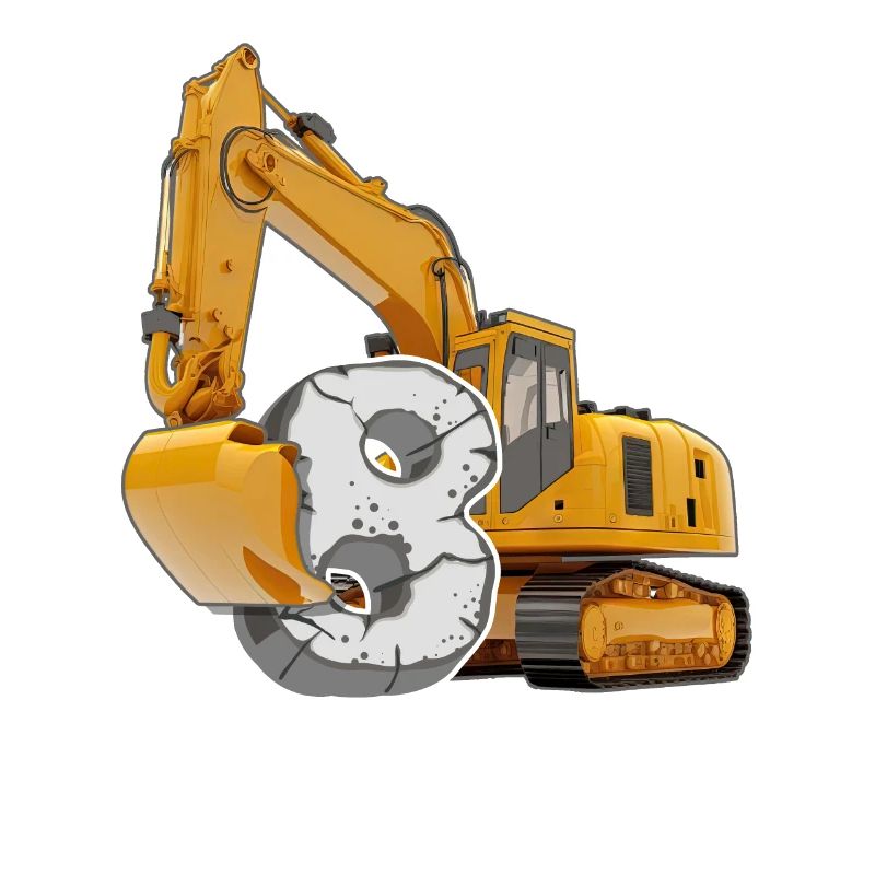 I am 8 excavators 8th birthday 8 year construction worker