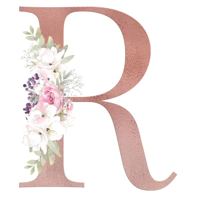 Customizable Monogram R Floral