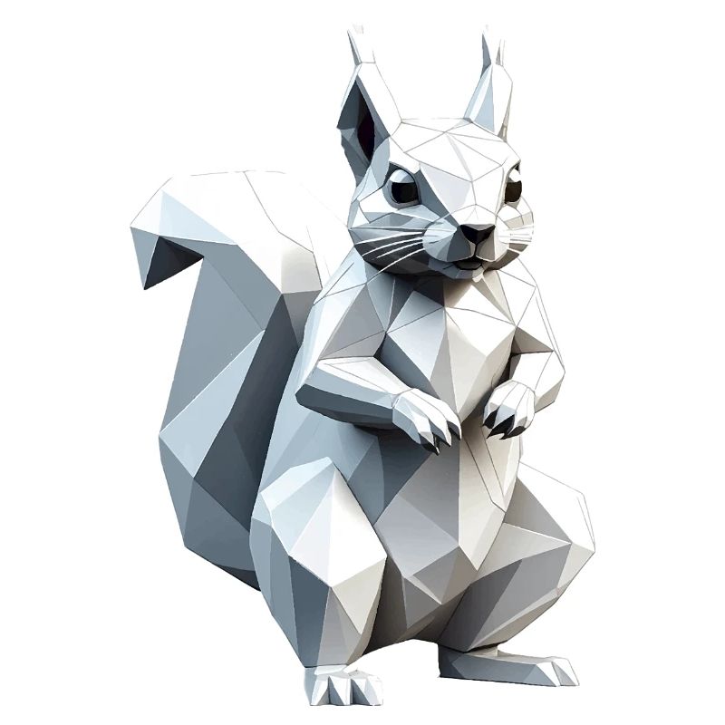 Squirrel - Cute Low Polygon Design