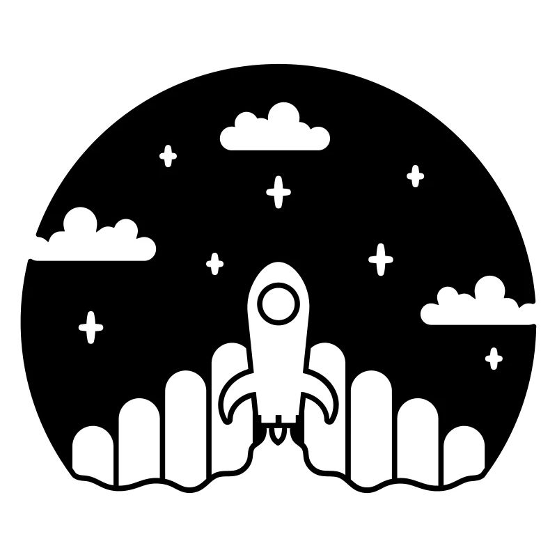 Start ins Universum: Moderne Rakete bei Nacht