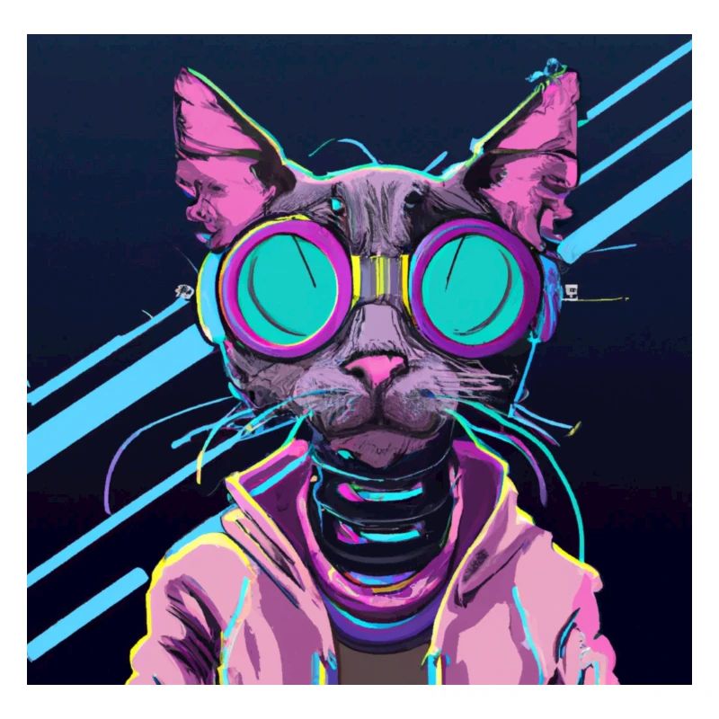 Coole Katze mit Brille