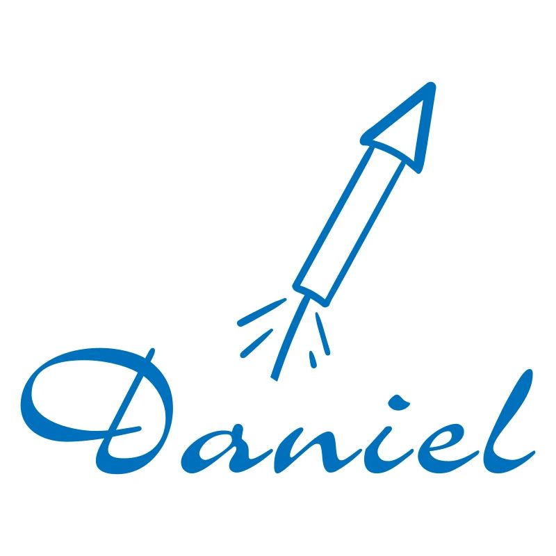 Lettrage Daniel avec fusée | Vectorale