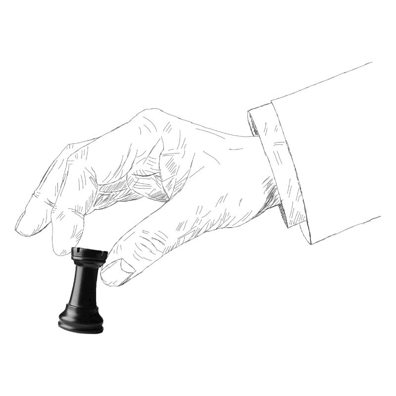 Chess playing hand with rook