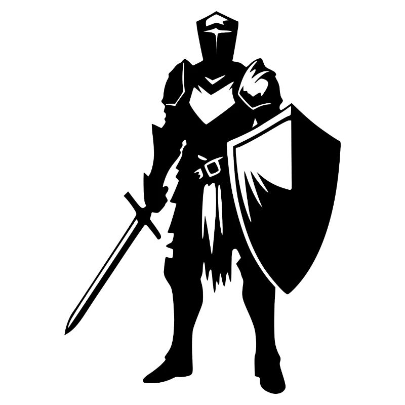 Noble chevalier avec bouclier et épée