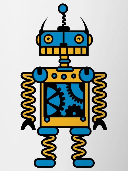 A robot with gear wheels