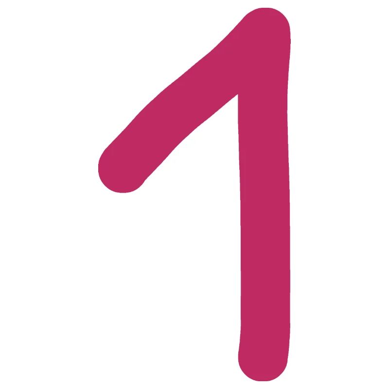 1 Nummer eins Zahl rosa rot Geburtstag