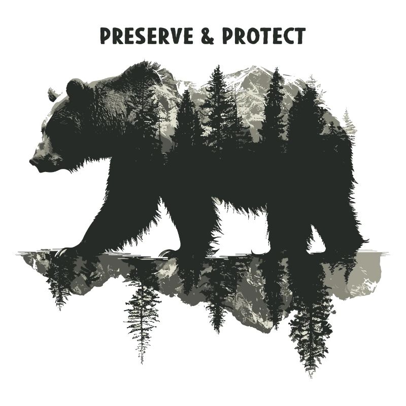 Preserve & Protect Black Bear Wilderness Environment Nature