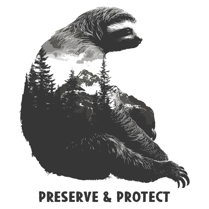 Preserve & Protect Sloth Sloth Wilderness Palm Trees