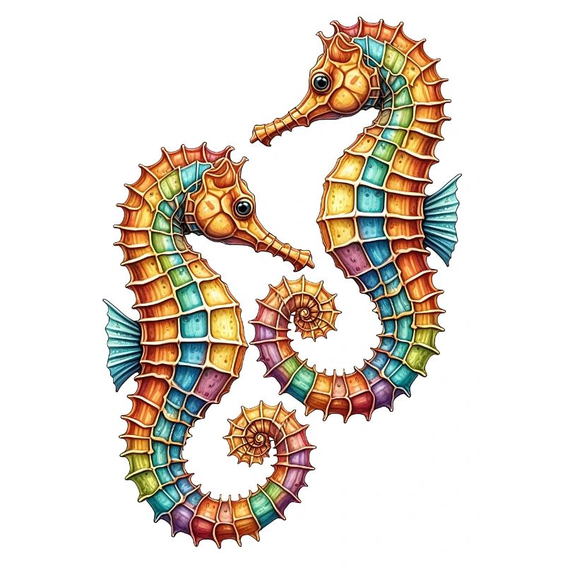 Deux jolis hippocampes décoratifs