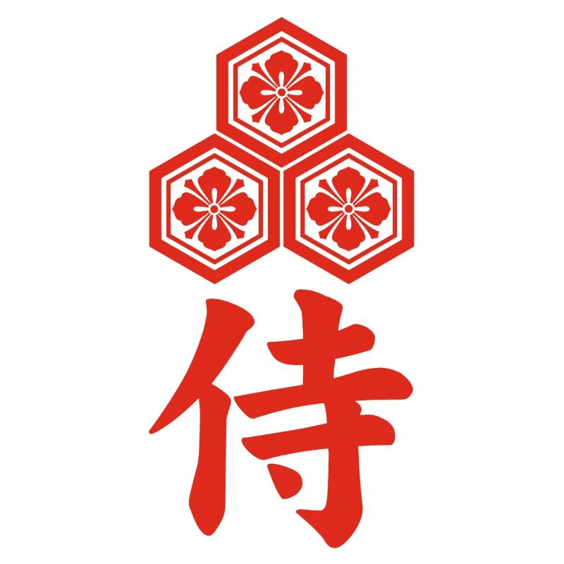 Samurai-Emblem des Asai-Clans (rot)
