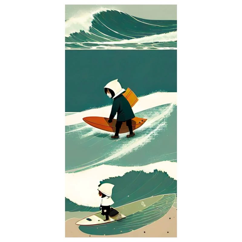 Surfeur Solitaire en Tempête
