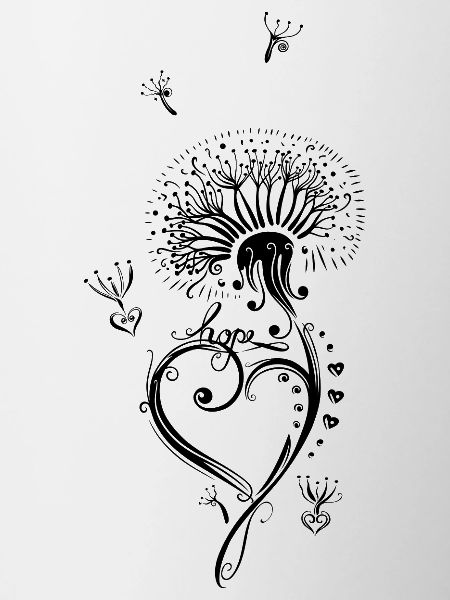 Dandelion dandelion dandelion with heart