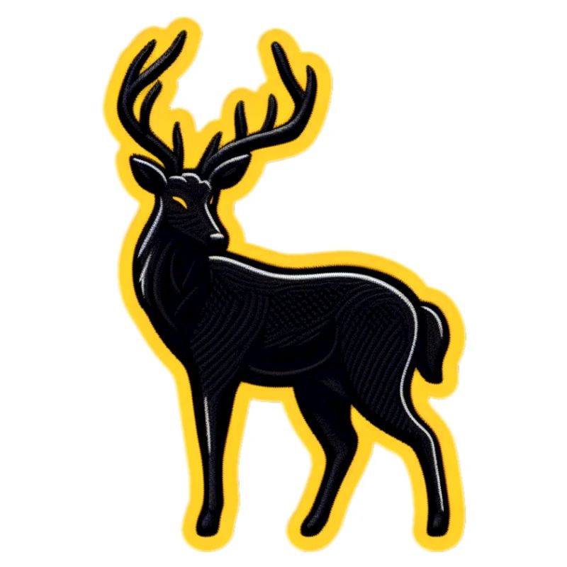 Schwarzer Hirsch mit Neon-Kontur