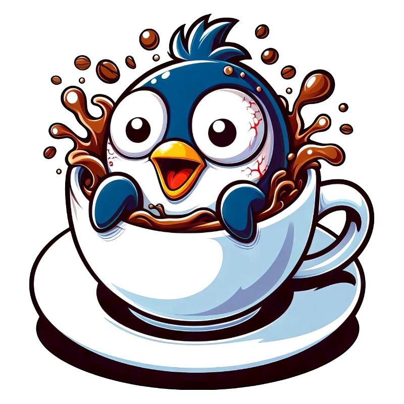 Funny Penguin Coffee Caffeine Lover