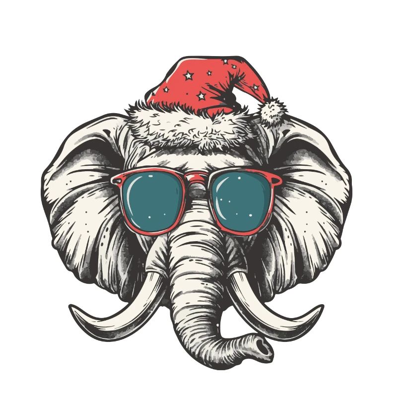 Éléphant Noël Drôle