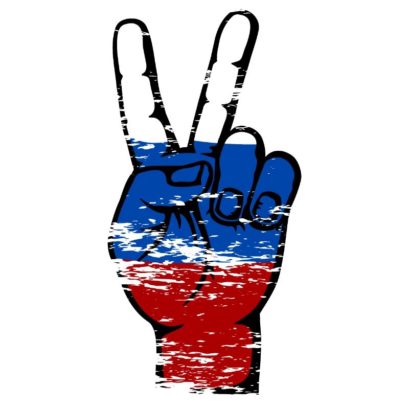 Symbole de victoire de la paix du drapeau de la Russie utilisé