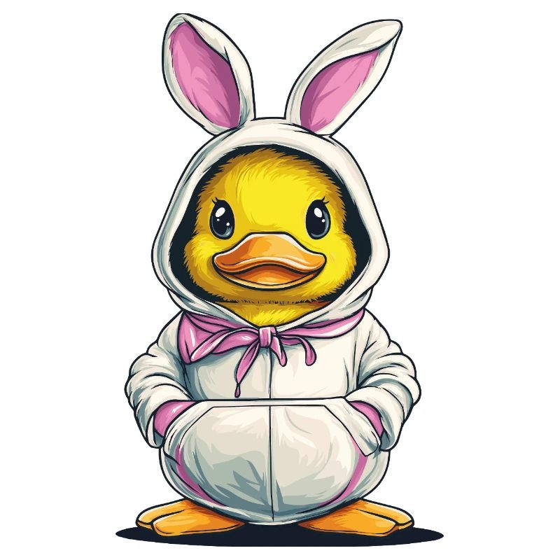 Canetons en costume de lapin
