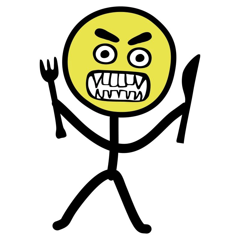 Hangry emoji stickfigure