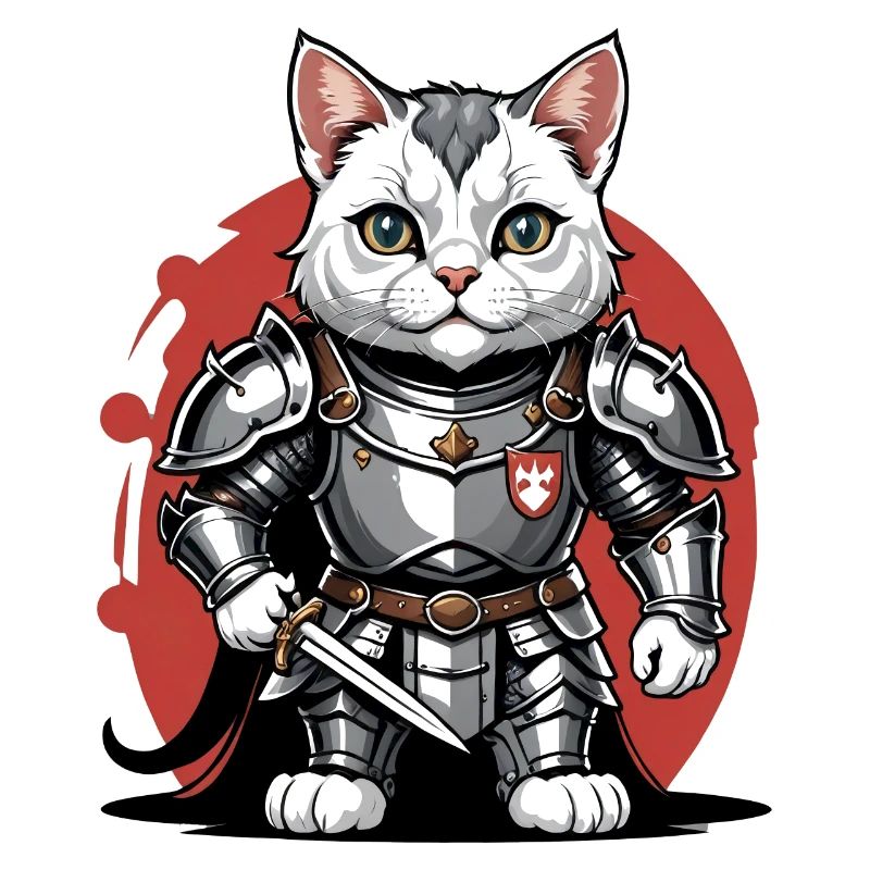 Chat Chevalier Chevalier Chat Cadeau Médiéval