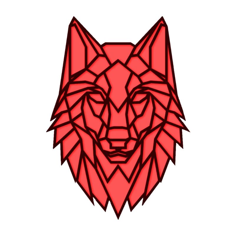 Geometric Red Wolf